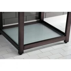 Kingston Brass 25 in. Ceramic Console Sink (4 in. in 3-Hole) with Stainless Steel Base in Oil Rubbed Bronze -Bathroom Sinks Sales white oil rubbed bronze kingston brass console sinks hvwp2522w4b5 44 1000