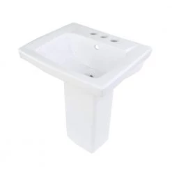 RENOVATORS SUPPLY MANUFACTURING WeeWash 21-1/2 in. H Child Pedestal Bathroom Sink in White with Overflow