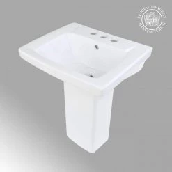 RENOVATORS SUPPLY MANUFACTURING WeeWash 21-1/2 in. H Child Pedestal Bathroom Sink in White with Overflow -Bathroom Sinks Sales white pedestal sinks 10686 c3 1000