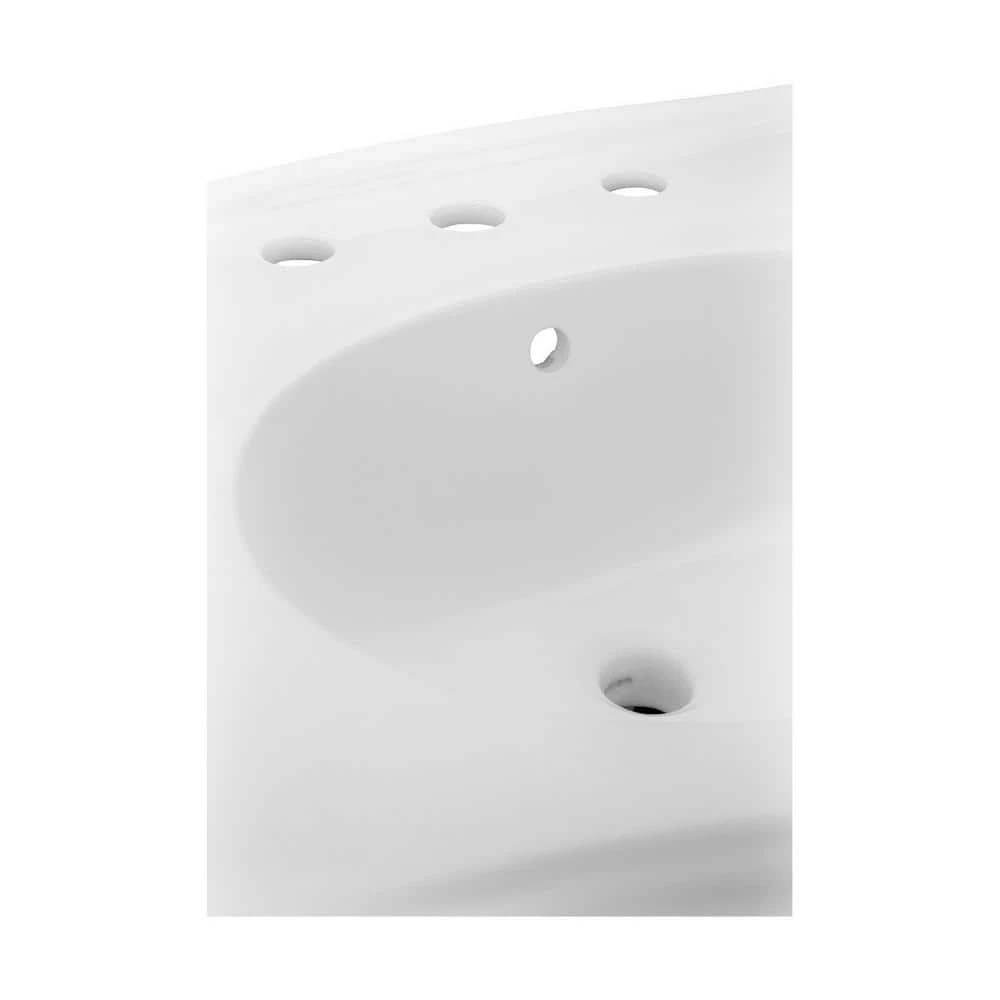 RENOVATORS SUPPLY MANUFACTURING Darbyshire 33-1/2 in. Pedestal Combo Bathroom Sink in White with Overflow 11 RENOVATORS SUPPLY MANUFACTURING Darbyshire 33-1/2 in. Pedestal Combo Bathroom Sink in White with Overflow - Image 9