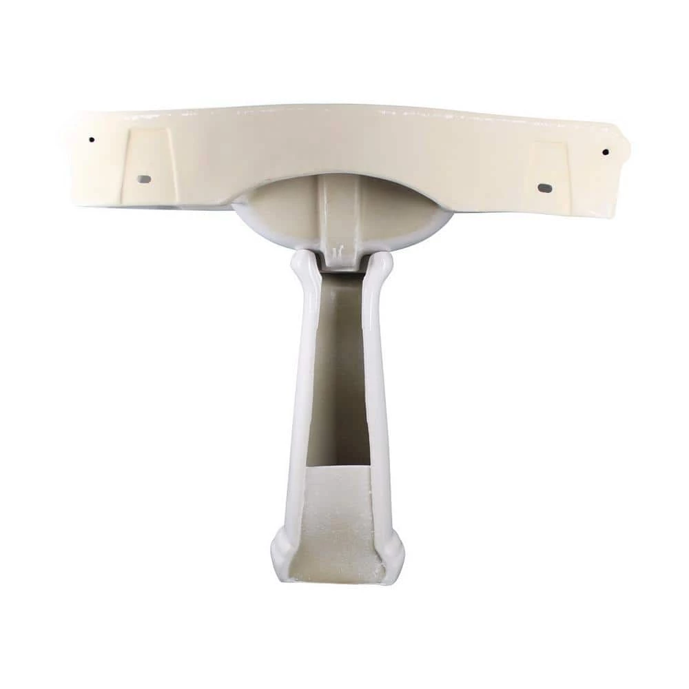 RENOVATORS SUPPLY MANUFACTURING Darbyshire 33-1/2 in. Pedestal Combo Bathroom Sink in White with Overflow 7 RENOVATORS SUPPLY MANUFACTURING Darbyshire 33-1/2 in. Pedestal Combo Bathroom Sink in White with Overflow - Image 5