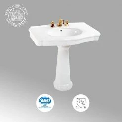 RENOVATORS SUPPLY MANUFACTURING Darbyshire 33-1/2 in. Pedestal Combo Bathroom Sink in White with Overflow 18 RENOVATORS SUPPLY MANUFACTURING Darbyshire 33-1/2 in. Pedestal Combo Bathroom Sink in White with Overflow -Bathroom Sinks Sales white pedestal sinks 13282 c3 1000