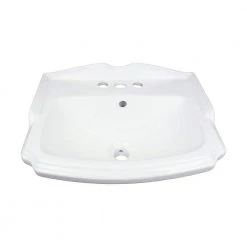 RENOVATORS SUPPLY MANUFACTURING Cloakroom 19 in. Pedestal Combo Bathroom Sink in White with Overflow -Bathroom Sinks Sales white pedestal sinks 19355 1f 1000