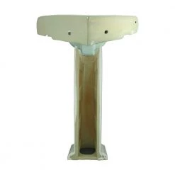 RENOVATORS SUPPLY MANUFACTURING Portsmouth 22 in. Corner Pedestal Combo Bathroom Sink in White with Overflow -Bathroom Sinks Sales white pedestal sinks 19358 66 1000