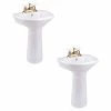 RENOVATORS SUPPLY MANUFACTURING Child 20.75 in. H Pedestal Sink Porcelain Mini Toddler in White (Set of 2) -Bathroom Sinks Sales white pedestal sinks 31869 64 1000