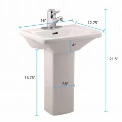 RENOVATORS SUPPLY MANUFACTURING WeeWash 21-1/2 in. H Child Pedestal Combo Bathroom Sink in White with Faucet, Drain and P-Trap -Bathroom Sinks Sales white pedestal sinks 80686 4f 1000