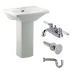 RENOVATORS SUPPLY MANUFACTURING WeeWash 21-1/2 in. H Child Pedestal Combo Bathroom Sink in White with Faucet, Drain and P-Trap -Bathroom Sinks Sales white pedestal sinks 80686 64 1000