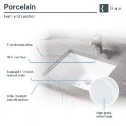 Rene Undermount Porcelain Bathroom Sink in White with Pop-Up Drain in Brushed Nickel -Bathroom Sinks Sales white rene undermount bathroom sinks r2 1003 w pud bn a0 1000