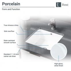 Rene 16 in. Undermount Bathroom Sink in White with Pop-Up Drain in Brushed Nickel 12 Rene 16 in. Undermount Bathroom Sink in White with Pop-Up Drain in Brushed Nickel -Bathroom Sinks Sales white rene undermount bathroom sinks r2 1006 w pud bn 1d 1000