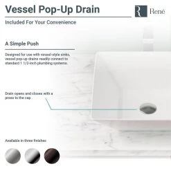Rene Porcelain Vessel Sink in White with 7002 Faucet and Pop-Up Drain in Brushed Nickel -Bathroom Sinks Sales white rene vessel sinks r2 5018 w r9 7002 bn 77 1000