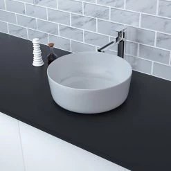Satico Amuering 16 in. Topmount Bathroom Sink Basin in White -Bathroom Sinks Sales white satico drop in bathroom sinks 16tay16 44 1000