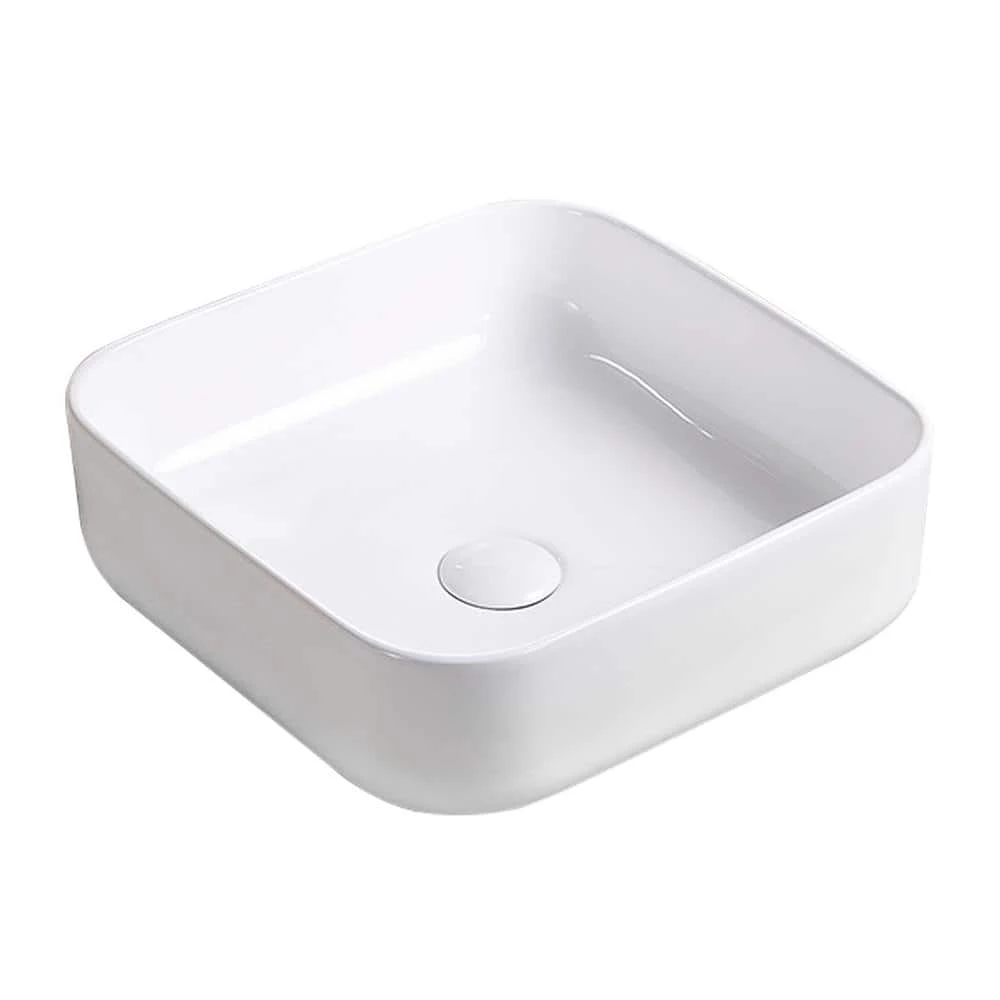 Satico Amuering 15 in. Topmount Bathroom Sink Basin in White 3 Satico Amuering 15 in. Topmount Bathroom Sink Basin in White