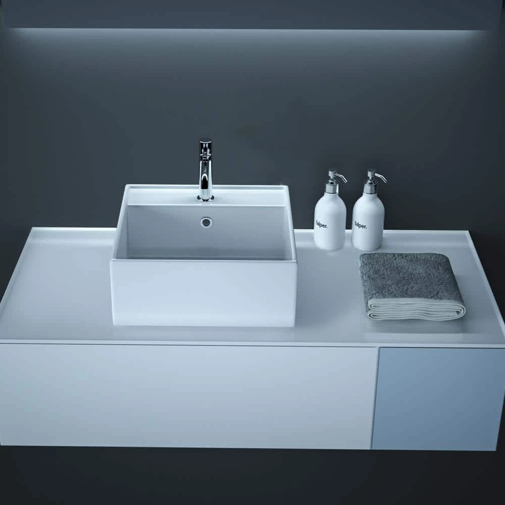 Satico Amuering 16 in. Topmount Bathroom Sink Basin in White 6 Satico Amuering 16 in. Topmount Bathroom Sink Basin in White - Image 4