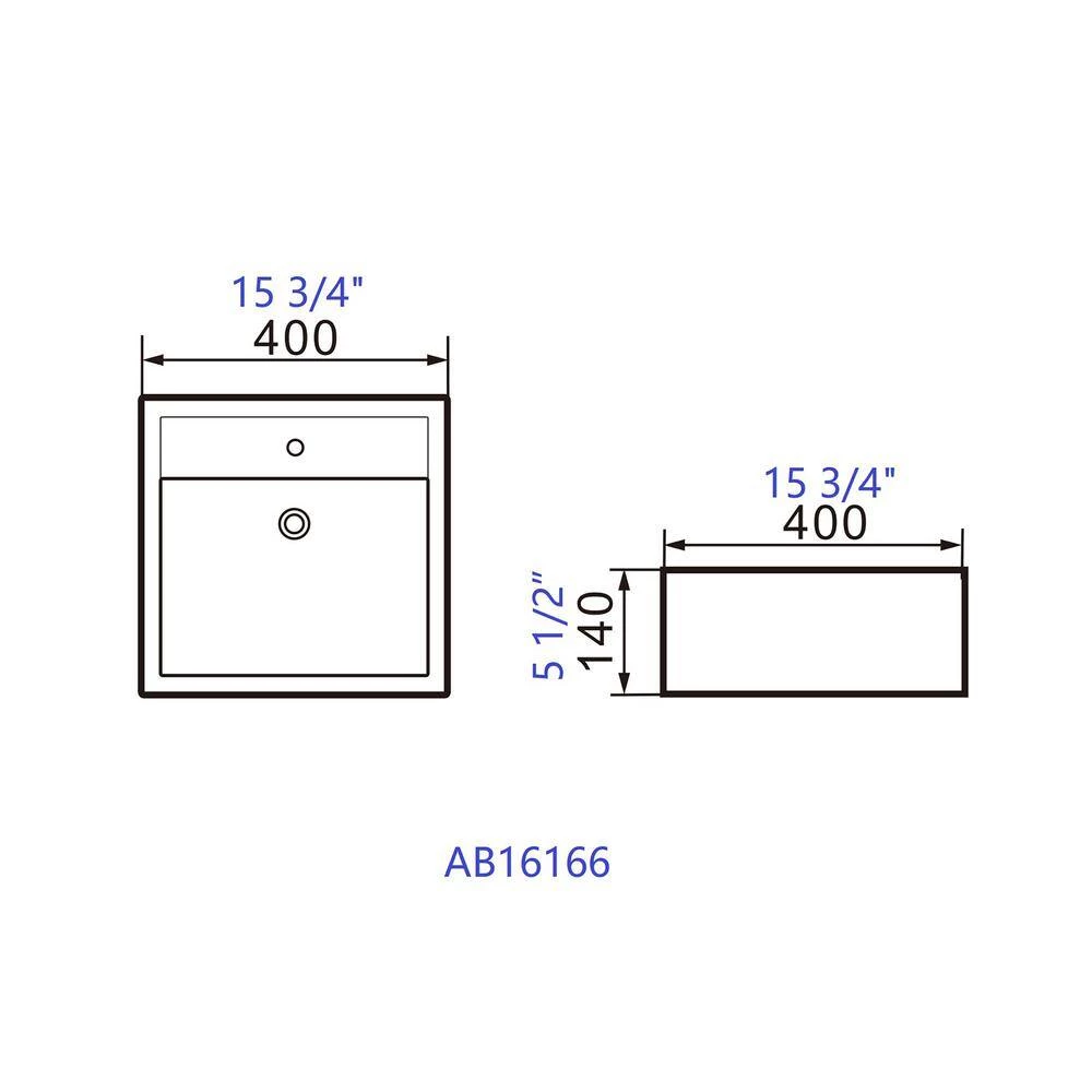 Satico Amuering 16 in. Topmount Bathroom Sink Basin in White 4 Satico Amuering 16 in. Topmount Bathroom Sink Basin in White - Image 2