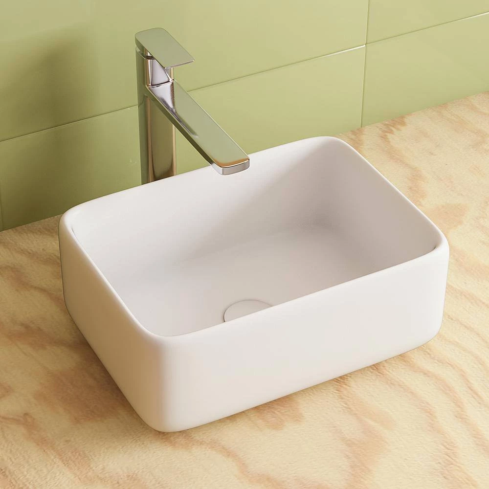 Satico Amuering 19.63 in. Topmount Bathroom Sink Basin in White 6 Satico Amuering 19.63 in. Topmount Bathroom Sink Basin in White - Image 4