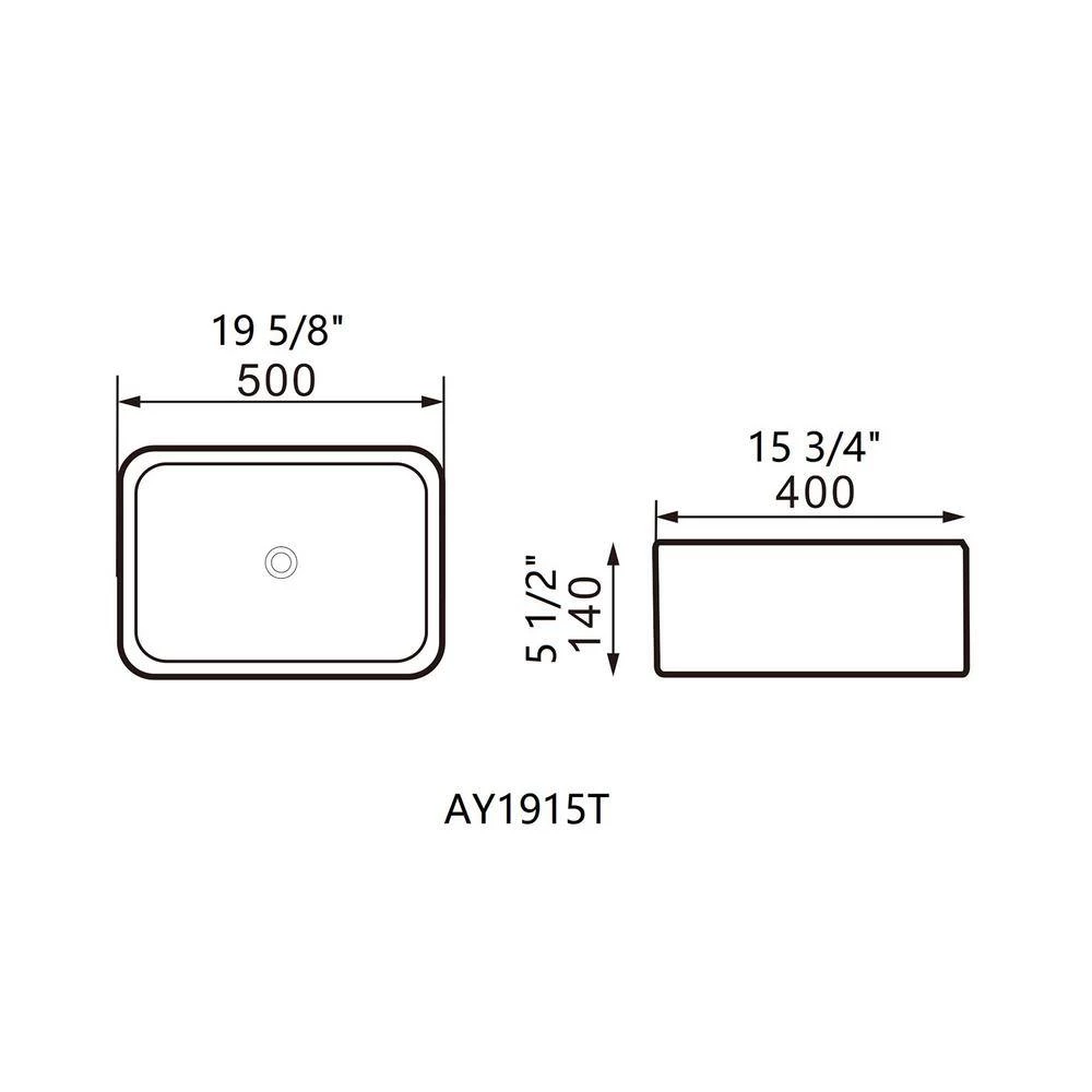 Satico Amuering 19.63 in. Topmount Bathroom Sink Basin in White 4 Satico Amuering 19.63 in. Topmount Bathroom Sink Basin in White - Image 2