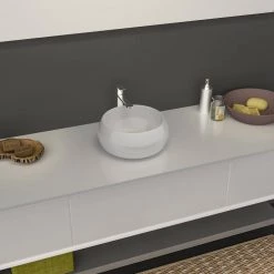 Satico Amuering 15 in. Topmount Bathroom Sink in White -Bathroom Sinks Sales white satico drop in bathroom sinks 16tay31 44 1000