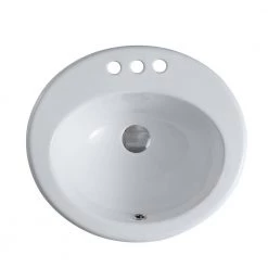 Satico Victorian 20 in. Ceramic Above Sink Basin in White