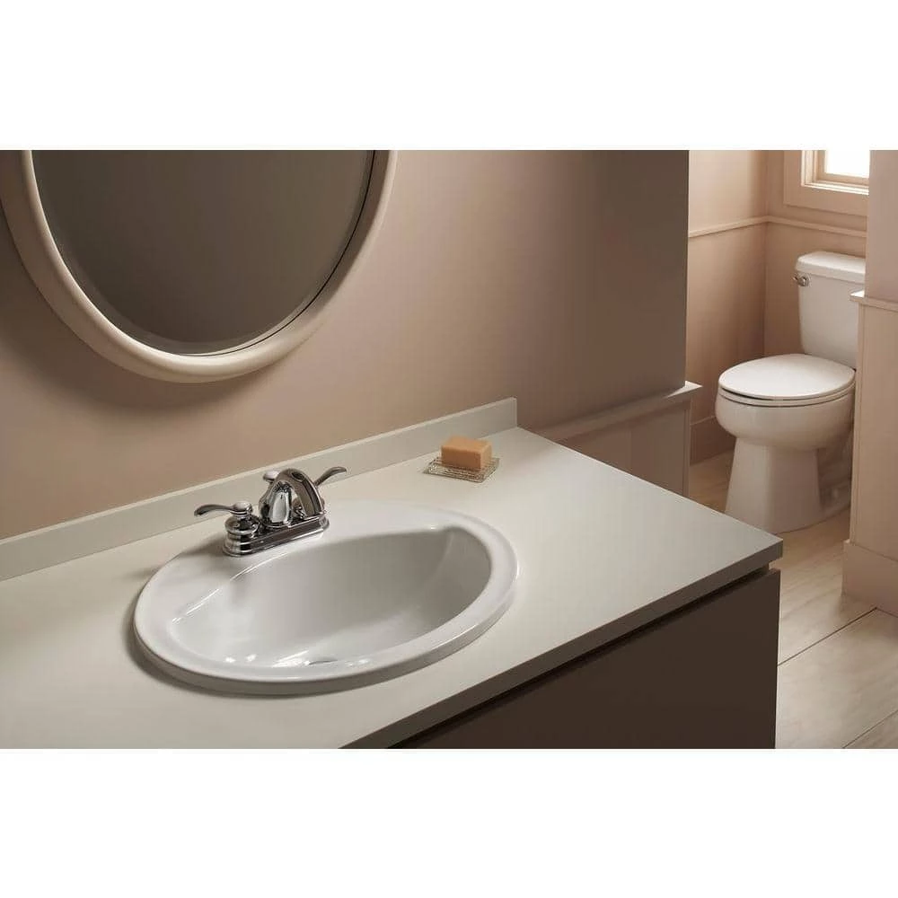 STERLING Sanibel Drop-In Ceramic Bathroom Sink in White with Overflow Drain 5 STERLING Sanibel Drop-In Ceramic Bathroom Sink in White with Overflow Drain - Image 3