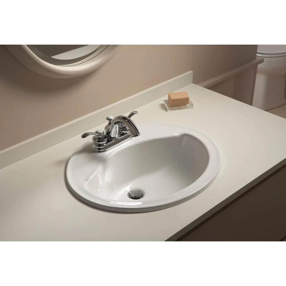 STERLING Sanibel Drop-In Ceramic Bathroom Sink in White with Overflow Drain 4 STERLING Sanibel Drop-In Ceramic Bathroom Sink in White with Overflow Drain - Image 2