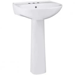 Sterling Sacramento Vitreous China Pedestal Combo Bathroom Sink in White with Overflow Drain