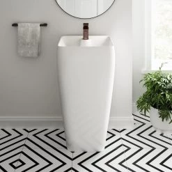 Swiss Madison Carre Glossy, White Ceramic Square Pedestal Sink 17 Swiss Madison Carre Glossy, White Ceramic Square Pedestal Sink -Bathroom Sinks Sales white swiss madison pedestal sinks sm ps311 40 1000