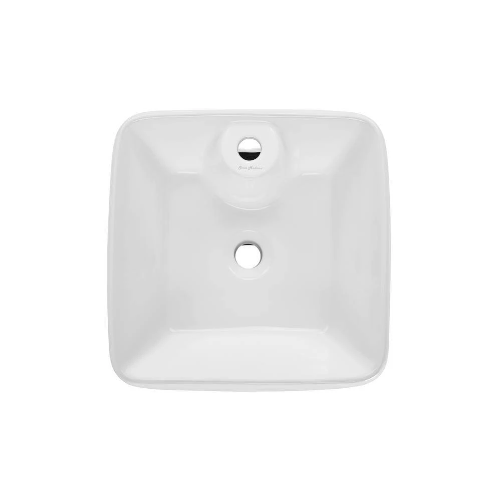 Swiss Madison Carre Glossy, White Ceramic Square Pedestal Sink 8 Swiss Madison Carre Glossy, White Ceramic Square Pedestal Sink - Image 6