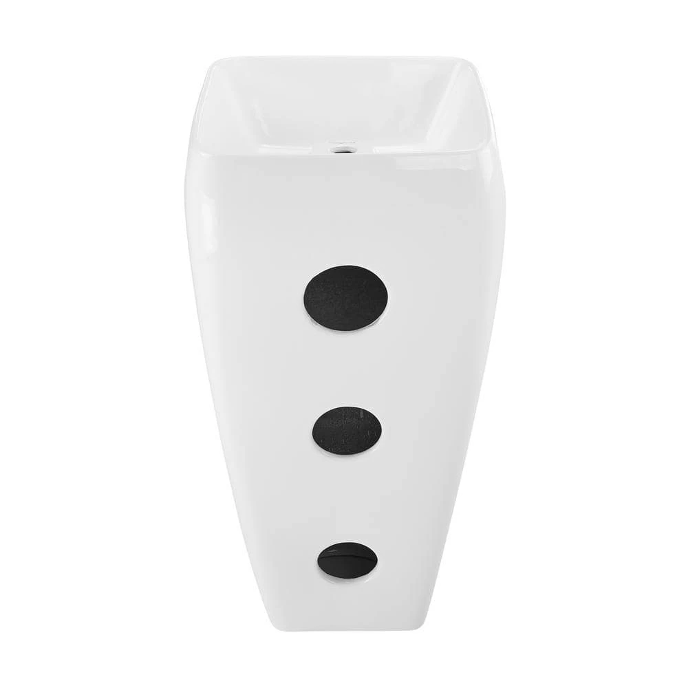 Swiss Madison Carre Glossy, White Ceramic Square Pedestal Sink 9 Swiss Madison Carre Glossy, White Ceramic Square Pedestal Sink - Image 7