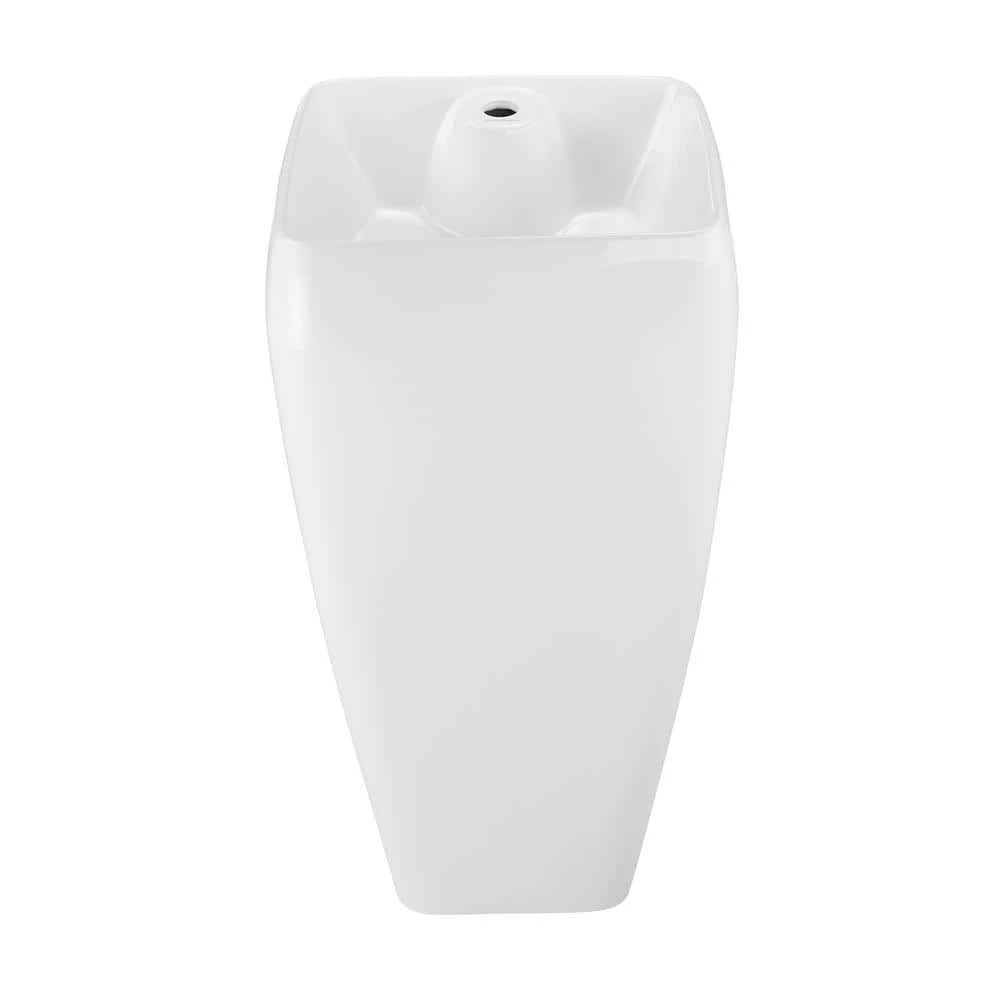 Swiss Madison Carre Glossy, White Ceramic Square Pedestal Sink 6 Swiss Madison Carre Glossy, White Ceramic Square Pedestal Sink - Image 4