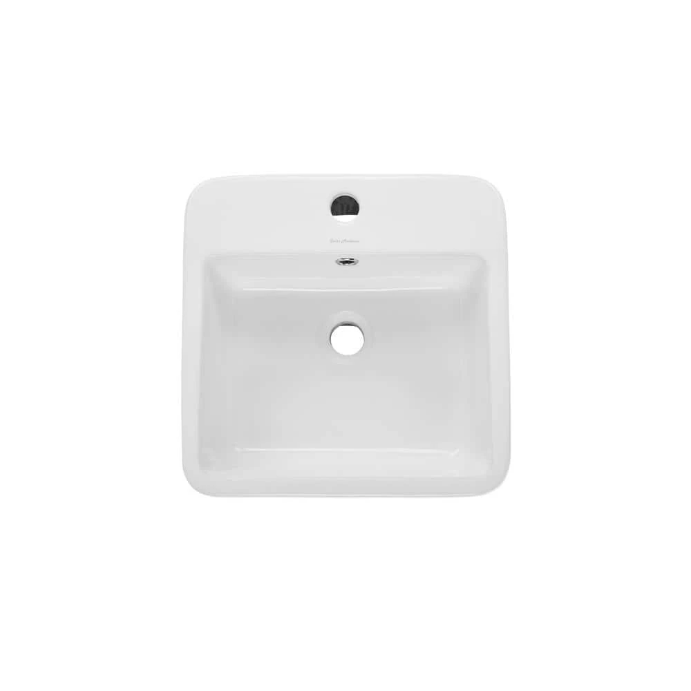 Swiss Madison Concorde 1-Piece Glossy White Ceramic Square Pedestal Sink 7 Swiss Madison Concorde 1-Piece Glossy White Ceramic Square Pedestal Sink - Image 5