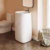 Swiss Madison Ivy 1-Piece Glossy White Ceramic Square Pedestal Sink