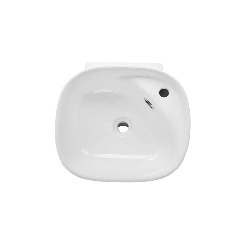 Swiss Madison Ivy 1-Piece Glossy White Ceramic Square Pedestal Sink 8 Swiss Madison Ivy 1-Piece Glossy White Ceramic Square Pedestal Sink - Image 6