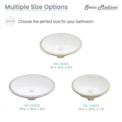Swiss Madison Monaco 18 in. Oval Under-Mount Bathroom Sink in White -Bathroom Sinks Sales white swiss madison undermount bathroom sinks sm um621 76 1000