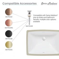 Swiss Madison Plaisir 18 in. Rectangular Under-Mount Bathroom Sink in White -Bathroom Sinks Sales white swiss madison undermount bathroom sinks sm um624 44 1000