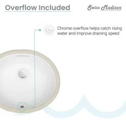 Swiss Madison Monaco 16.5 in. Oval Under-Mount Bathroom Sink in White -Bathroom Sinks Sales white swiss madison undermount bathroom sinks sm um629 4f 1000