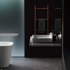 Swiss Madison Carre Rectangular Vessel Sink in White -Bathroom Sinks Sales white swiss madison vessel sinks sm vs202 40 1000