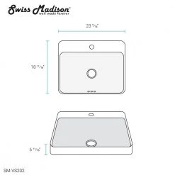 Swiss Madison Carre Rectangular Vessel Sink in White -Bathroom Sinks Sales white swiss madison vessel sinks sm vs202 76 1000