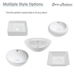Swiss Madison Carre Rectangular Vessel Sink in White -Bathroom Sinks Sales white swiss madison vessel sinks sm vs202 fa 1000
