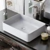 Swiss Madison Concorde Rectangle Ceramic Vessel Sink in White -Bathroom Sinks Sales white swiss madison vessel sinks sm vs242 64 1000