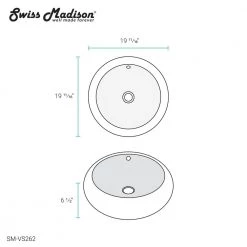 Swiss Madison Plaisir Round Vessel Sink in White -Bathroom Sinks Sales white swiss madison vessel sinks sm vs262 44 1000