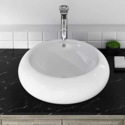 Swiss Madison Plaisir Round Vessel Sink in White -Bathroom Sinks Sales white swiss madison vessel sinks sm vs262 e1 1000