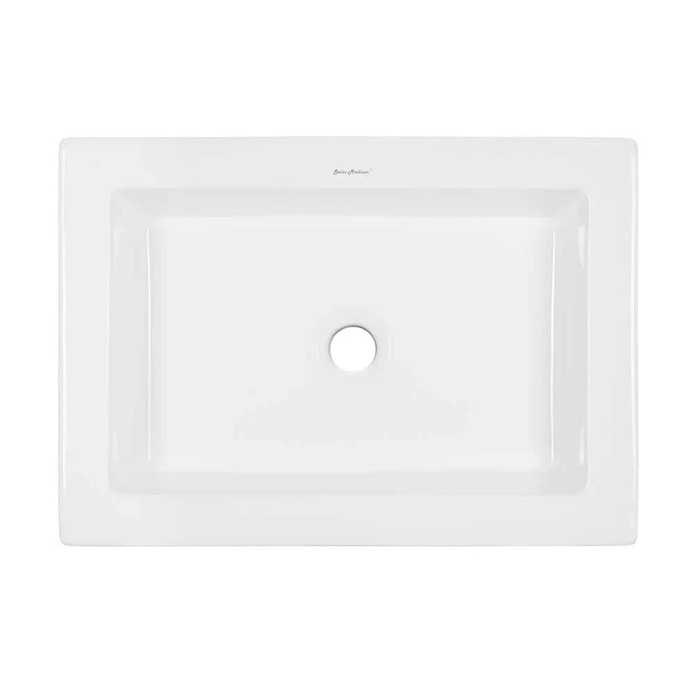 Swiss Madison Voltaire Ceramic Rectangle Vessel Sink in White 7 Swiss Madison Voltaire Ceramic Rectangle Vessel Sink in White - Image 5