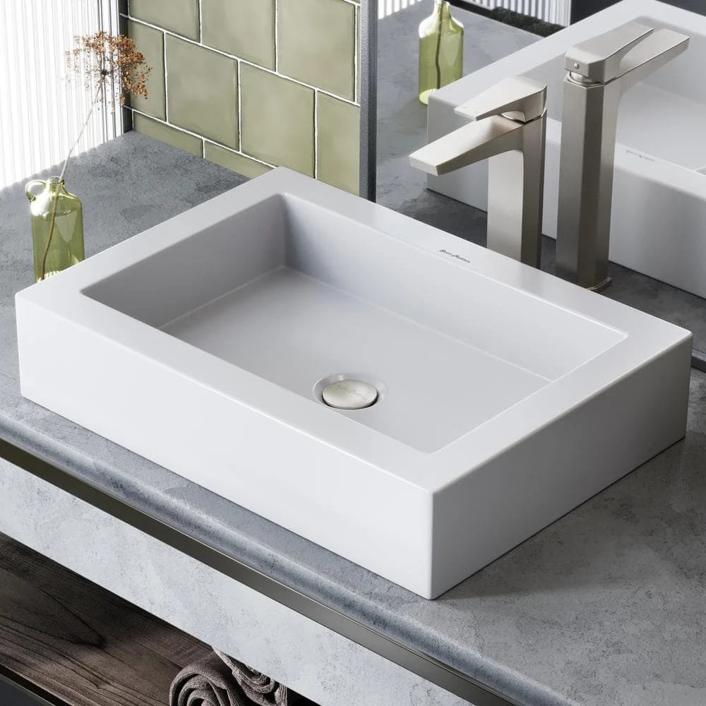 Swiss Madison Voltaire Ceramic Rectangle Vessel Sink in White 3 Swiss Madison Voltaire Ceramic Rectangle Vessel Sink in White