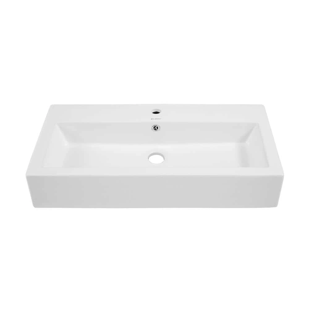 Swiss Madison Voltaire Wide Rectangle Vessel Sink in White 5 Swiss Madison Voltaire Wide Rectangle Vessel Sink in White - Image 3