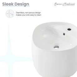 Swiss Madison Ivy Ceramic Square Wall Hung Sink in Glossy White -Bathroom Sinks Sales white swiss madison wall mount sinks sm ws324 76 1000