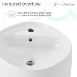 Swiss Madison Ivy Ceramic Square Wall Hung Sink in Glossy White -Bathroom Sinks Sales white swiss madison wall mount sinks sm ws324 fa 1000