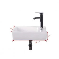 Taholi 5 in. Above Sink Basin in White -Bathroom Sinks Sales white taholi console sinks ry nk1 usbr1031 4f 1000