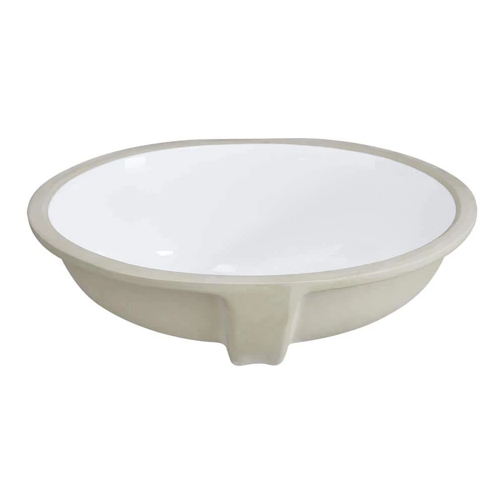 Taholi 19 in. x 15 in. x 8 in. Oval Ceramic Undermount Bathroom Sink in White 5 Taholi 19 in. x 15 in. x 8 in. Oval Ceramic Undermount Bathroom Sink in White - Image 3