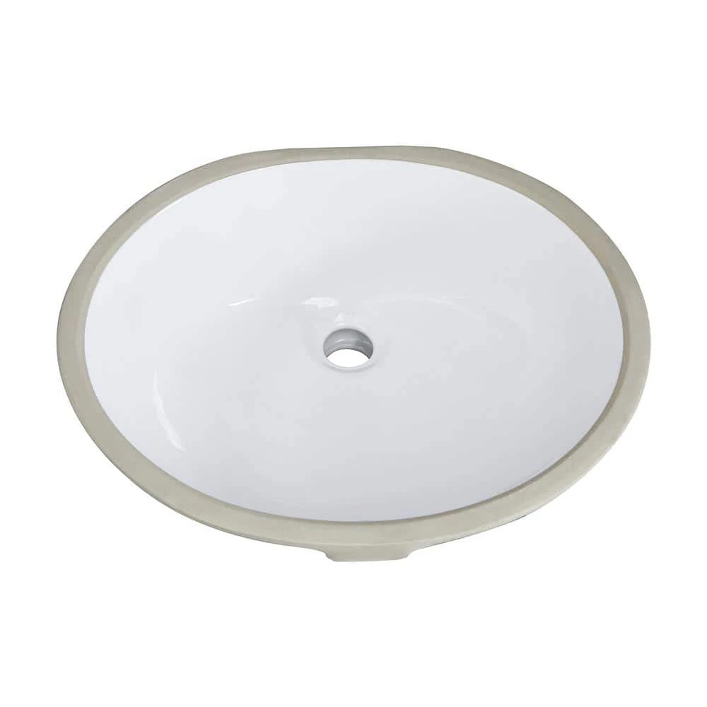 Taholi 19 in. x 15 in. x 8 in. Oval Ceramic Undermount Bathroom Sink in White 3 Taholi 19 in. x 15 in. x 8 in. Oval Ceramic Undermount Bathroom Sink in White
