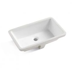 Taholi Ceramic Rectangular Undermount Bathroom Sink with Overflow in White